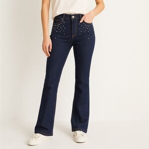 Andrew Charles Blue Boot Cut Jeans with Studded Detail Size 28